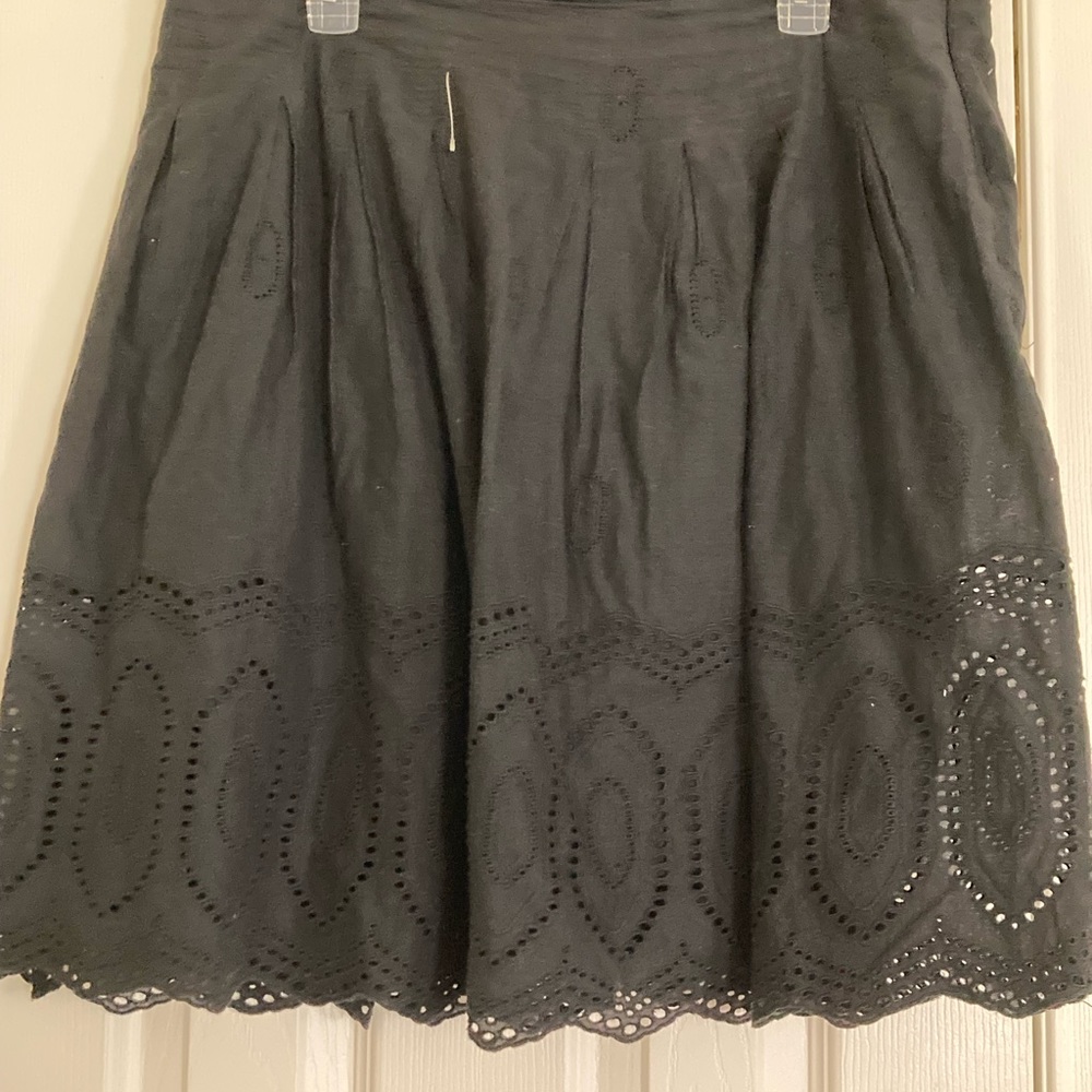 Black eyelet skirt with side zipper